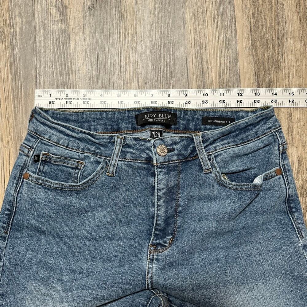 Judy Blue Boyfriend Fit Jeans Womens 7/28 Blue High Rise Stretch JB88337 - Picture 4 of 9